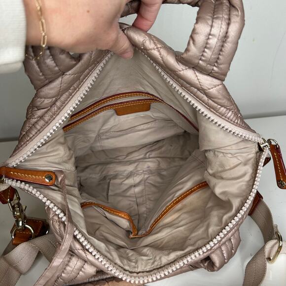 MZ Wallace Small Sutton Delux Crossbody Bag Gold Bronze - Picture 10 of 11